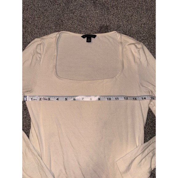 Banana Republic Women's White Square‎ Neck Long Sleeve Top - Picture 4 of 9